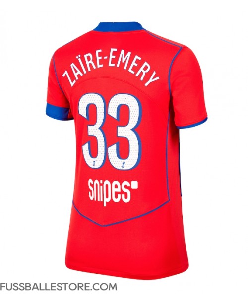 Günstige Paris Saint-Germain Warren Zaire-Emery #33 3rd trikot Damen 2025-26 Kurzarm Günstige Paris Saint-Germain Warren Zaire-Emery #33 3rd trikot Damen 2025-26 Kurzarm